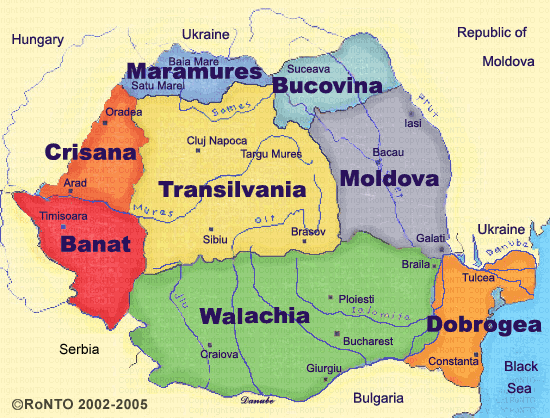 Regional Map of Romania
